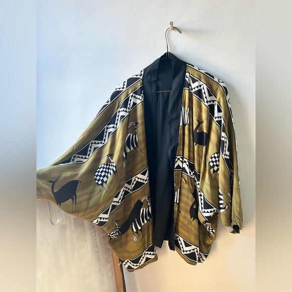 Reversible, Jacket, Throw, Cover, Button Front,Tribal, Africana, Wrap, Cape, - Picture 8 of 10